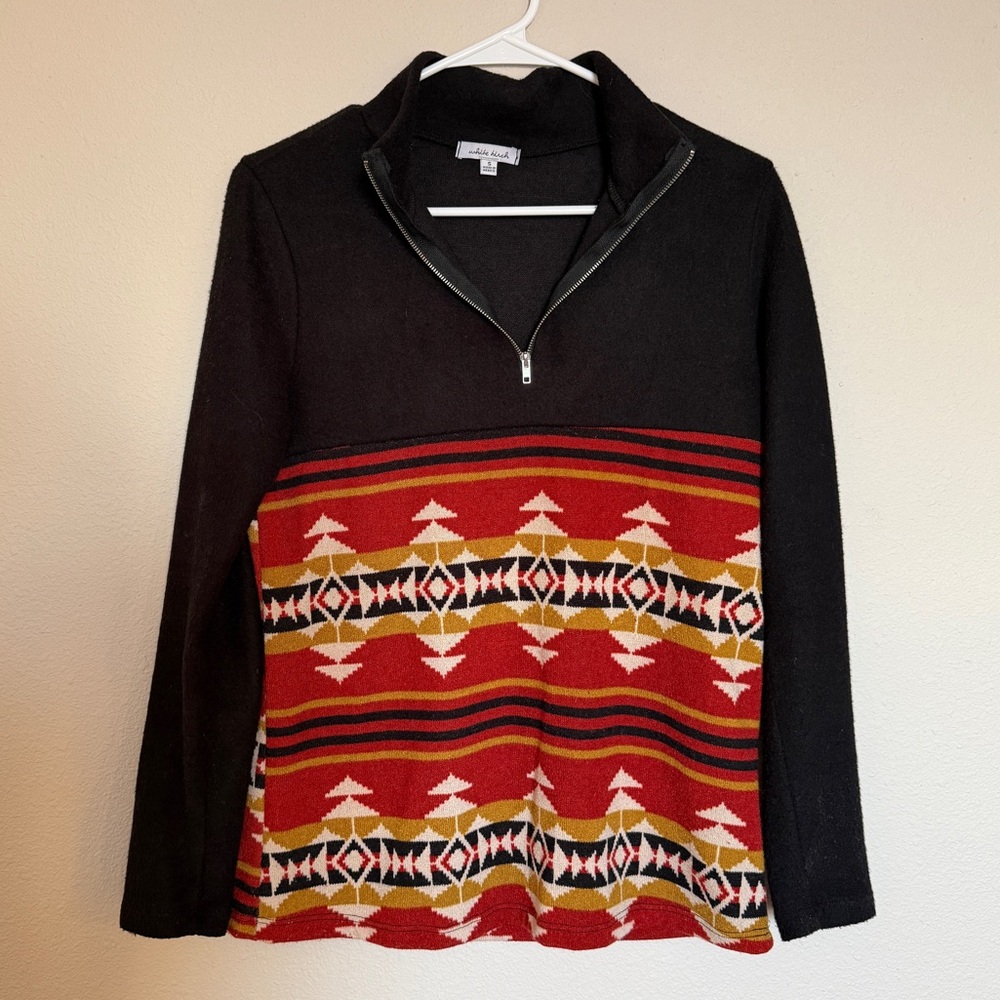 White Birch Charcoal Half-Zip Sweater